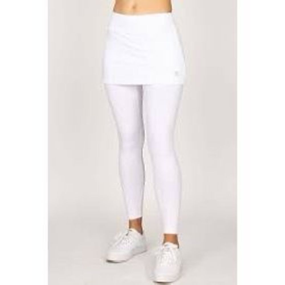 NWT Sofibella Womens Size M Warmer Skirt Legging White Tennis Pickleball